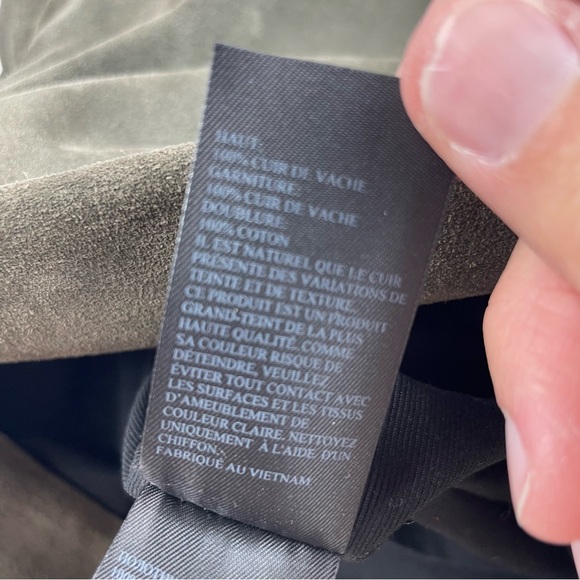 All Saints Cow Leather Gray Black Tassel Purse Bag Liberty Hobo Slouchy - Picture 10 of 12